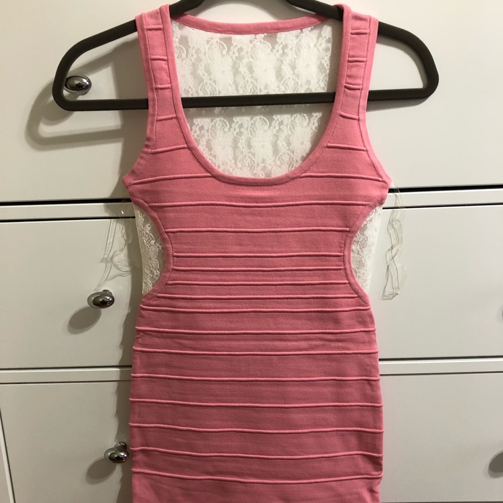 Bodycon dress with a really soft lace.